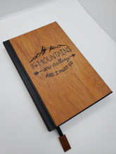 Load image into Gallery viewer, The Mountains Are Calling Wooden Journal
