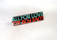 Load image into Gallery viewer, All For Love Gunmetal Enamel Pin - Red/Mint

