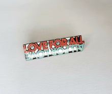 Load image into Gallery viewer, All For Love Gunmetal Enamel Pin - Red/Mint
