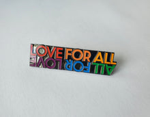 Load image into Gallery viewer, All For Love Gunmetal Enamel Pin - Rainbow
