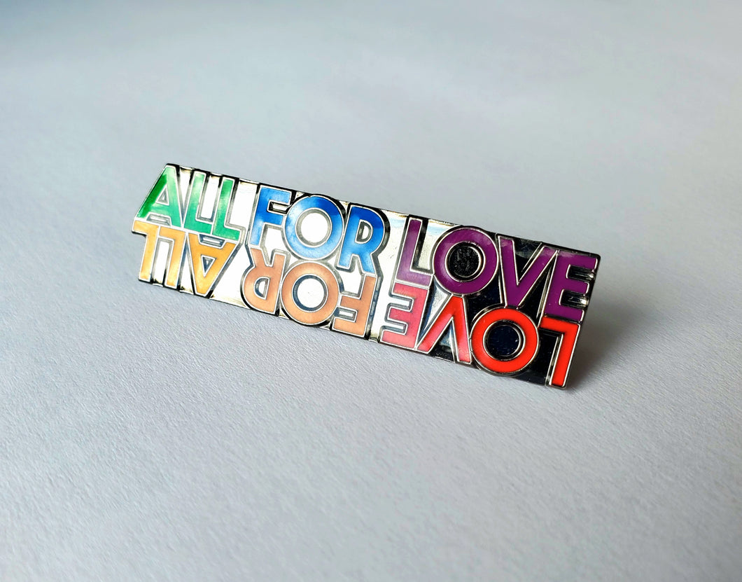 All For Love Gunmetal Enamel Pin - Rainbow