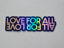 Load image into Gallery viewer, All For Love Blue Holographic Sticker
