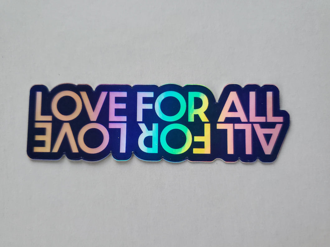 All For Love Blue Holographic Sticker