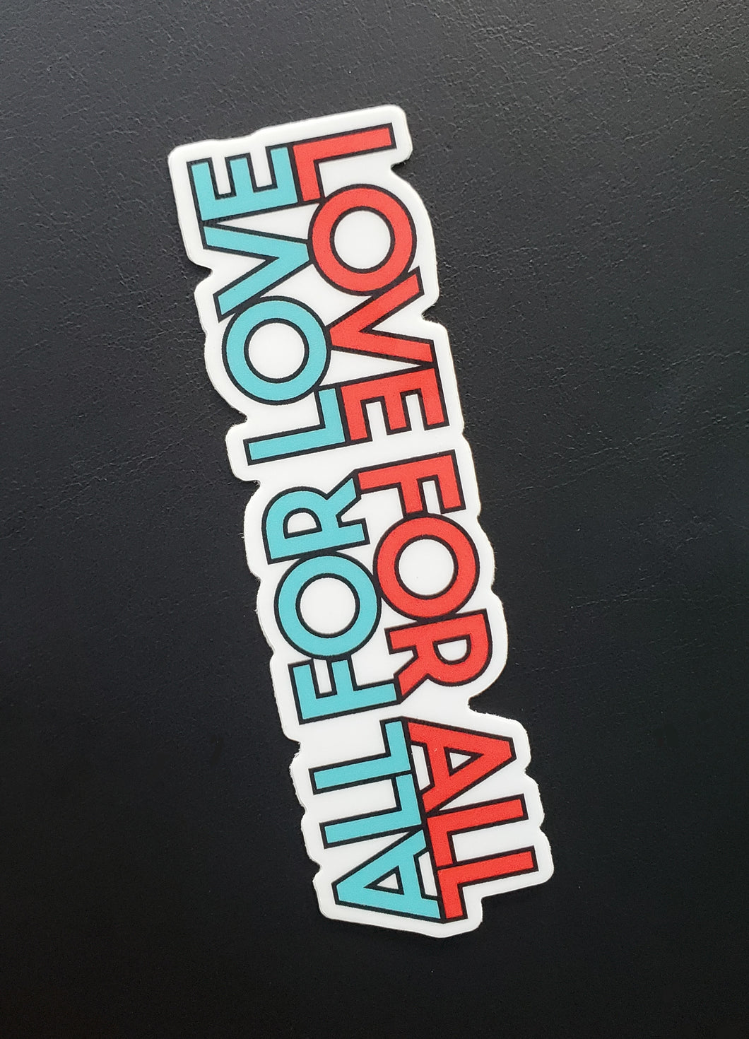 All For Love Red/Aqua Sticker