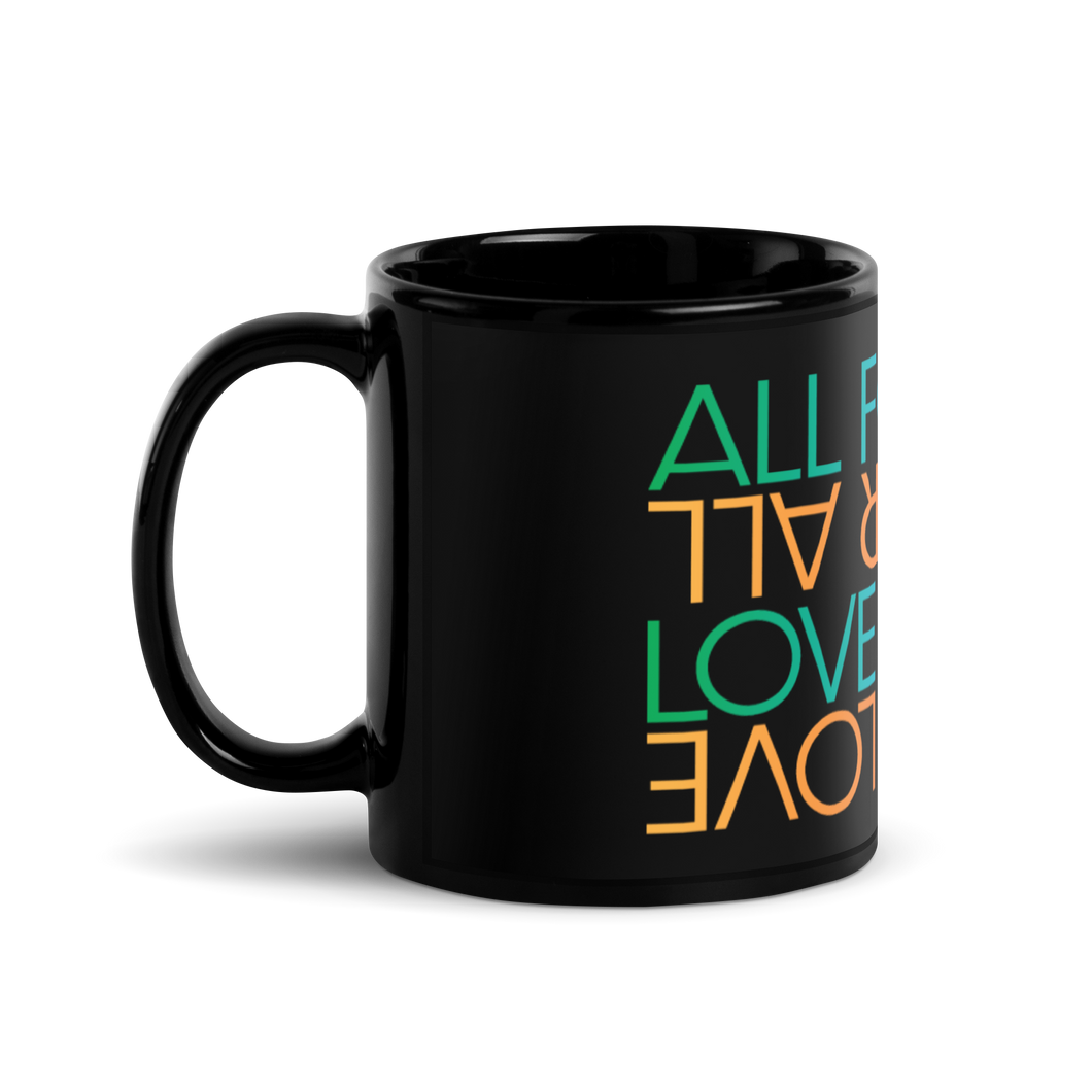 Love For All 2 Black Glossy Mug