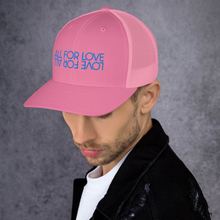 Load image into Gallery viewer, All For Love Blue Trucker Cap
