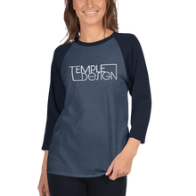 Load image into Gallery viewer, Temple Design 2 3/4 Sleeve Baseball T-Shirt
