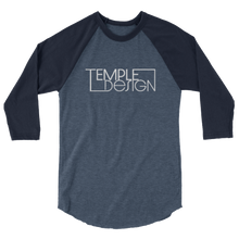 Load image into Gallery viewer, Temple Design 2 3/4 Sleeve Baseball T-Shirt
