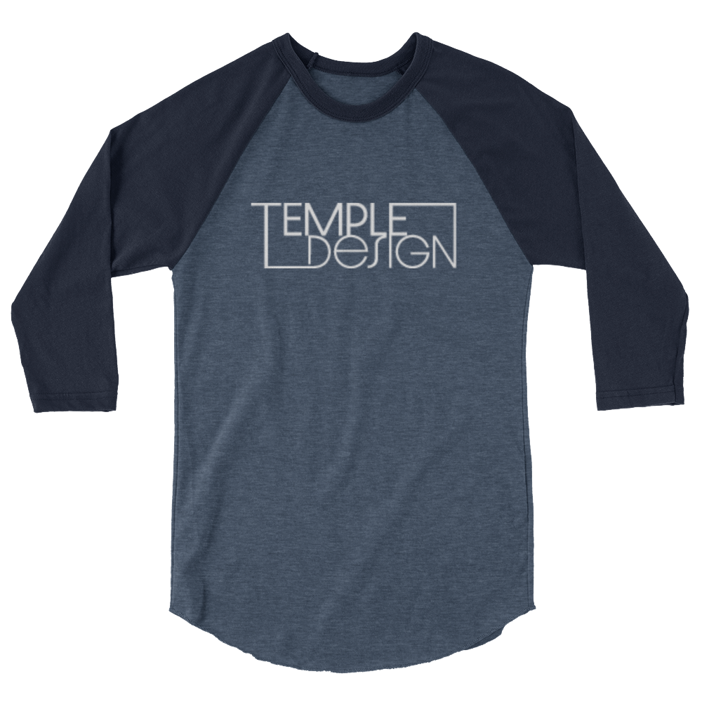 Temple Design 2 3/4 Sleeve Baseball T-Shirt